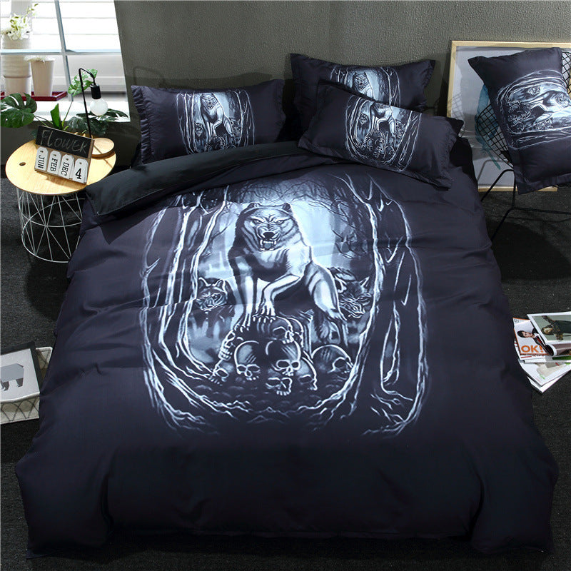 Bedding Set Skull Head Foreign Trade 3D Three Or Four Sets