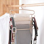Stainless Steel Wardrobe Storage Type Pants Trousers Hanger Multi Layers Clothing Towel Storage Rack Closet Space Saver