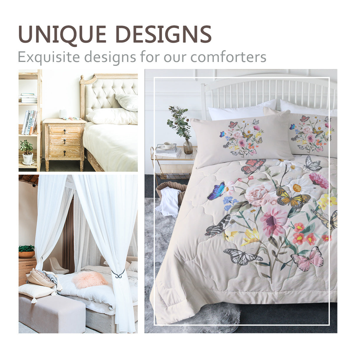 Butterfly Flower Comforter Suit For All Season