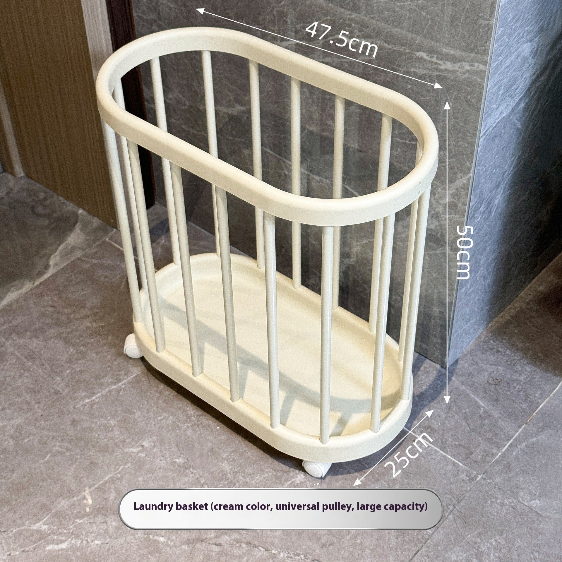 Removable Linen Basket Trolley Large Capacity Dirty Clothes Basket