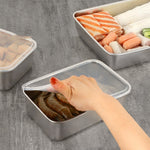 Stainless Steel Plate Refrigerator Storage With Lid