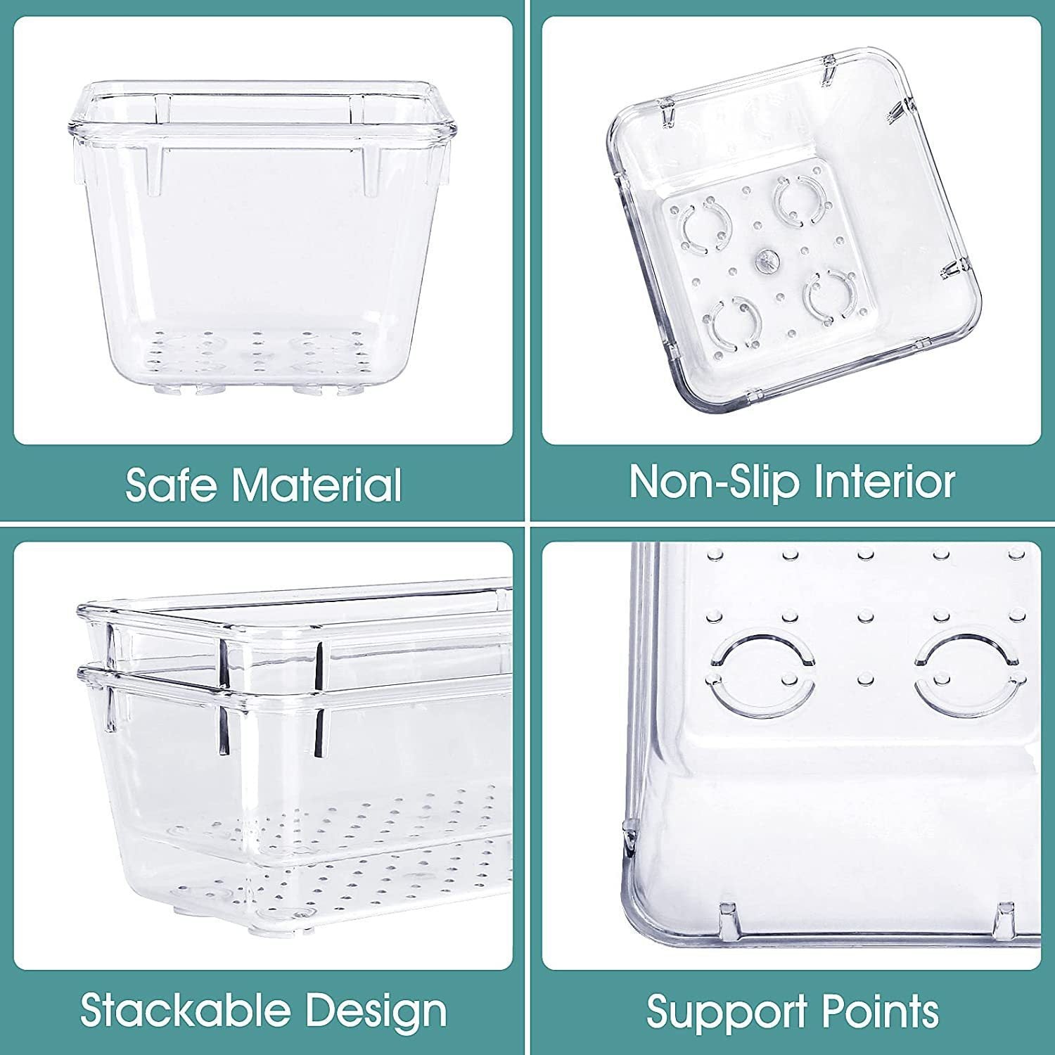 Transparent Plastic Desktop Storage Box Set