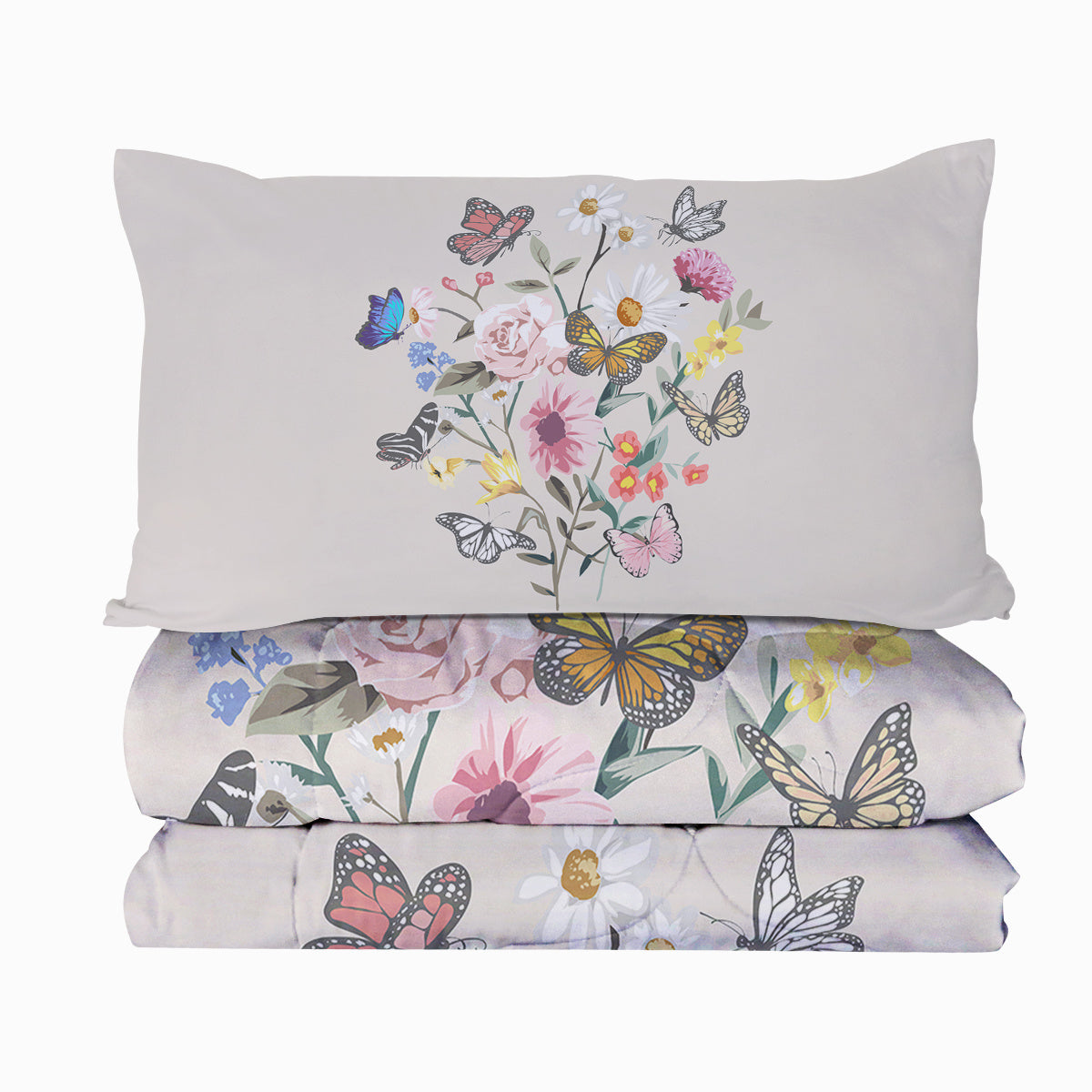 Butterfly Flower Comforter Suit For All Season