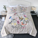 Butterfly Flower Comforter Suit For All Season