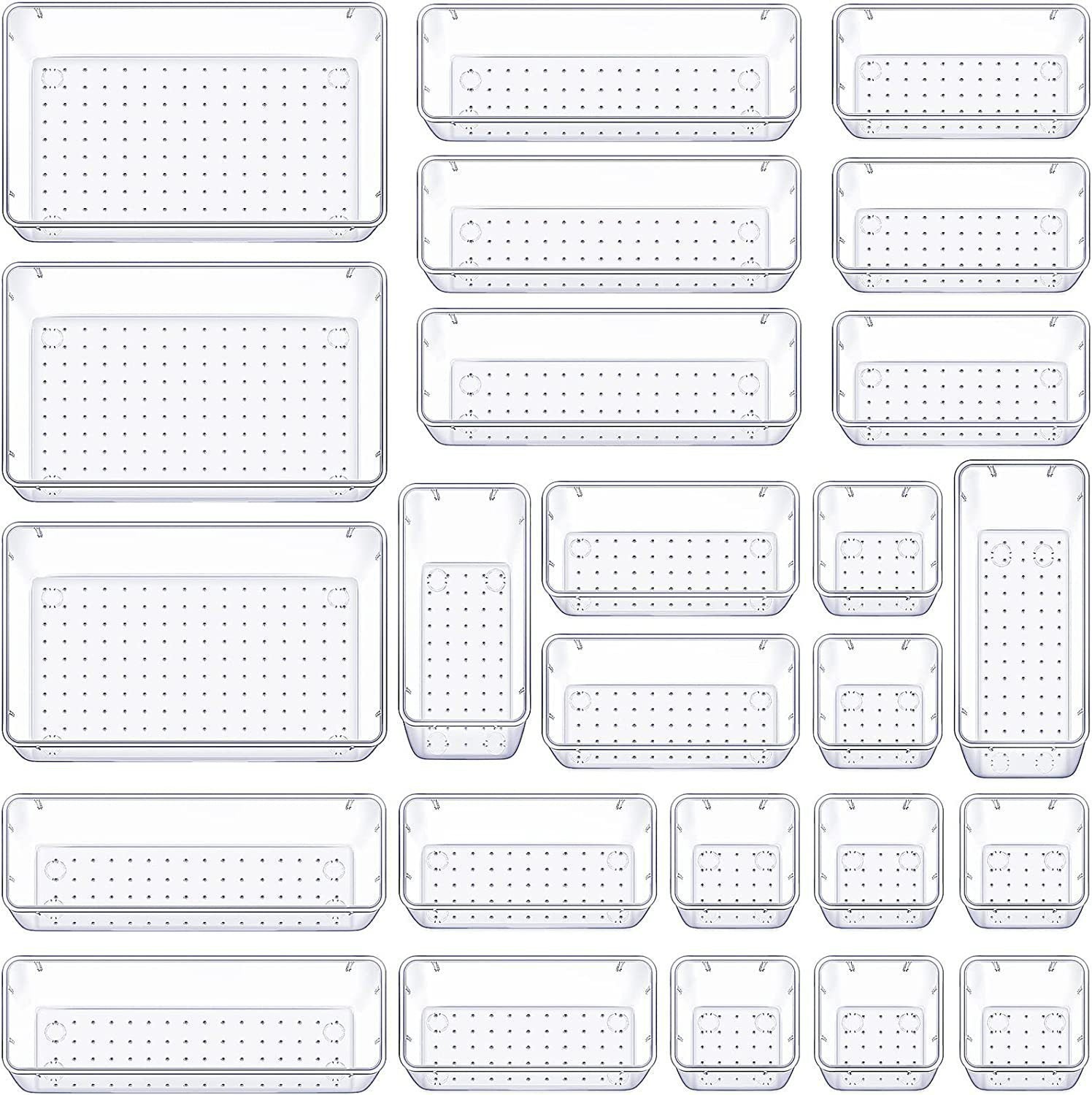 Transparent Plastic Desktop Storage Box Set